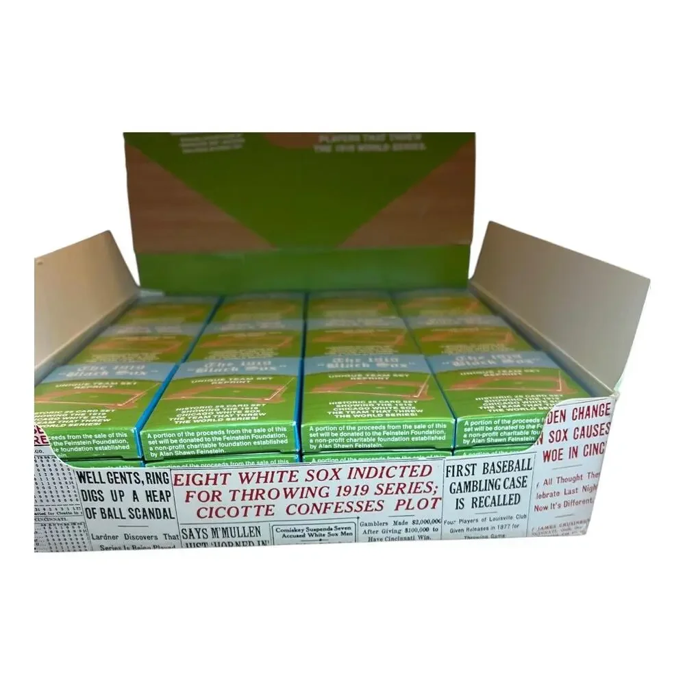 The 1919 Black Sox Unique Team Reprint Display Box complete 48 Packs & Topper